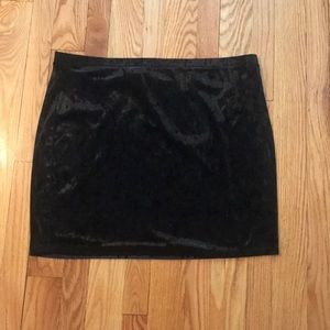 Velvet mini skirt